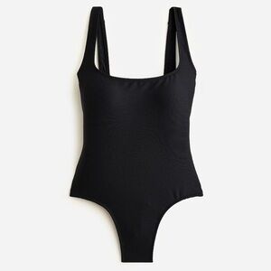 NWOT J. Crew Ribbed Square Neck One-Piece in Black Size 16